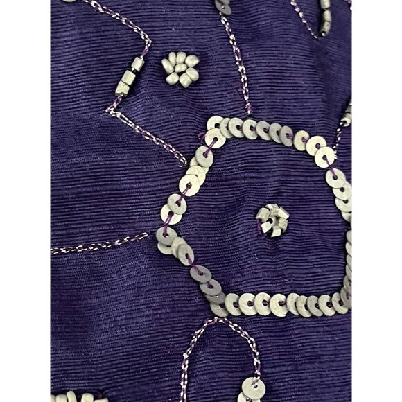 Indigo Moon Jacket Women XL Blue Floral Embroidery Beaded Geometric Boho 80s - Picture 3 of 12